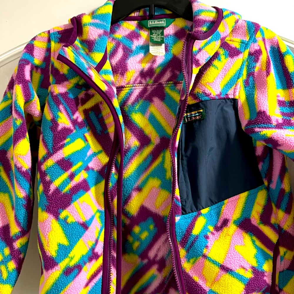 Ll bean fleece zip up girls multi color